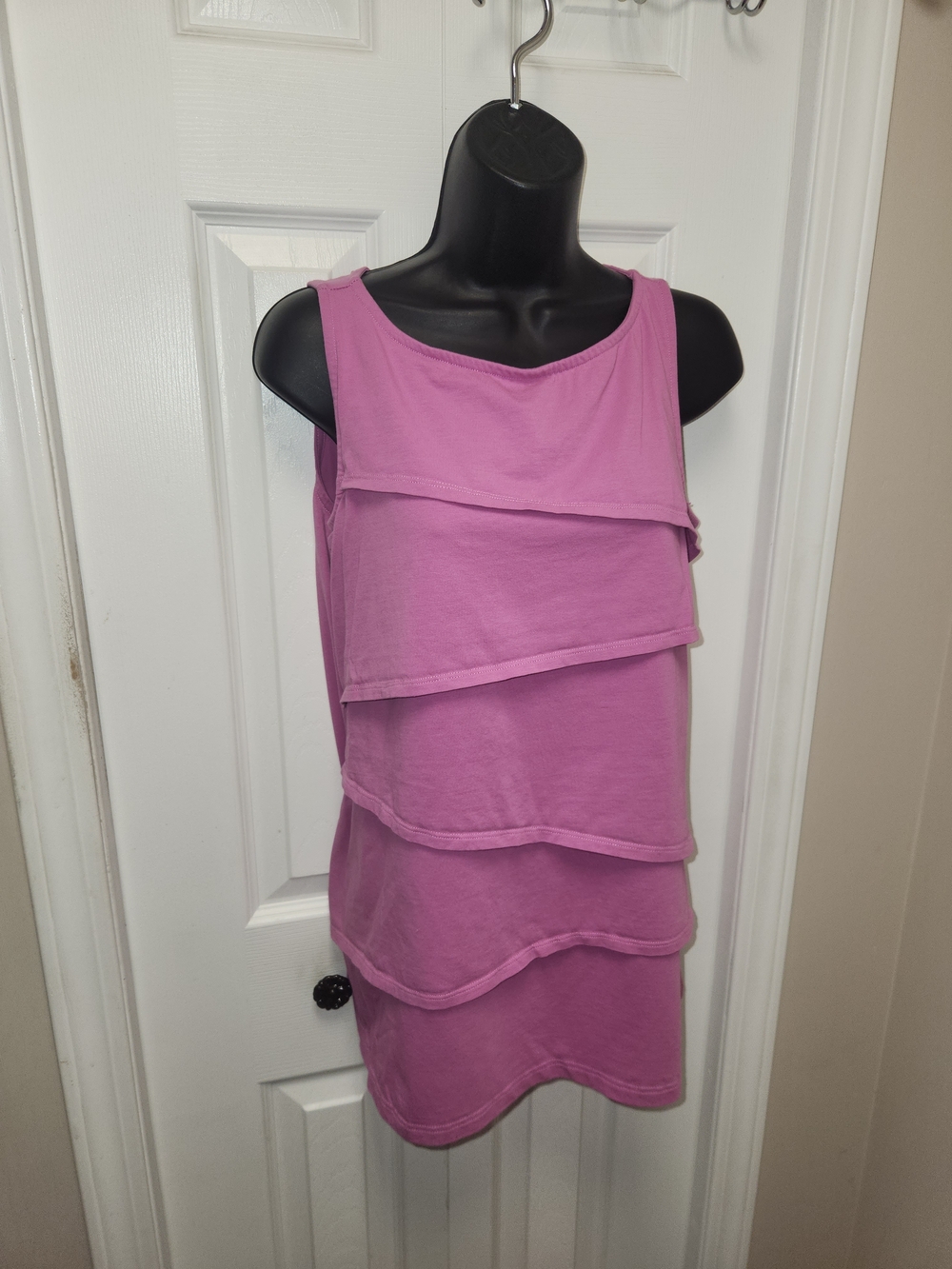 🍉Neon Buddha Fuchsia Layered Ruffled Tank